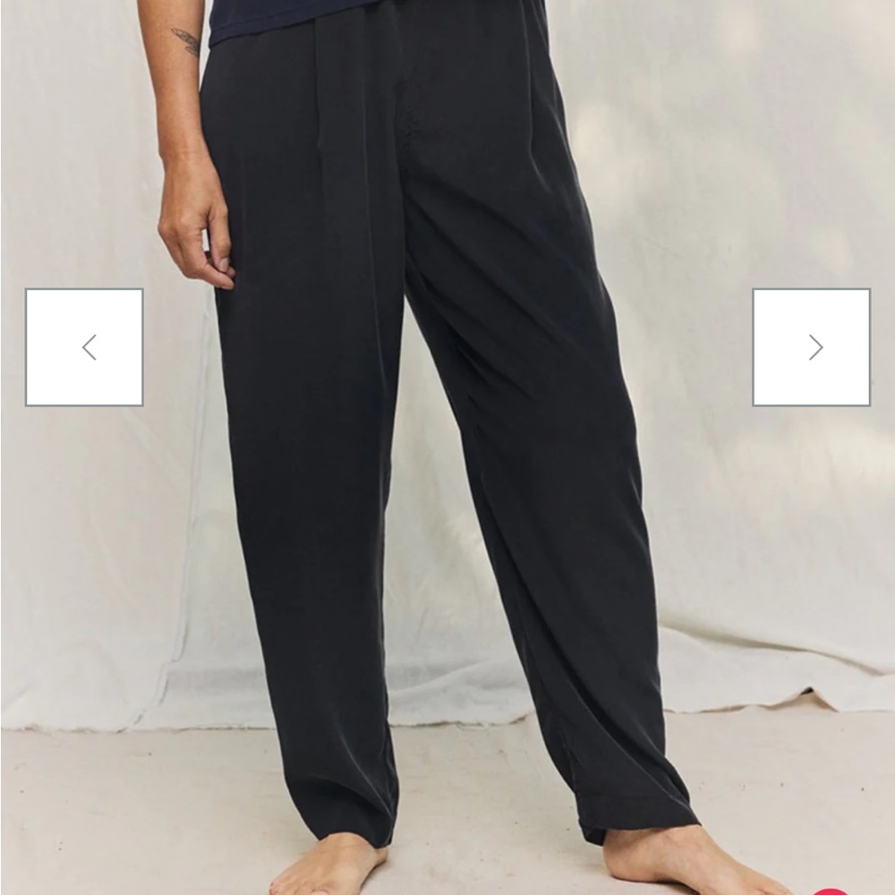 Elizabeth Suzann Andy Trouser in washed black silk crepe